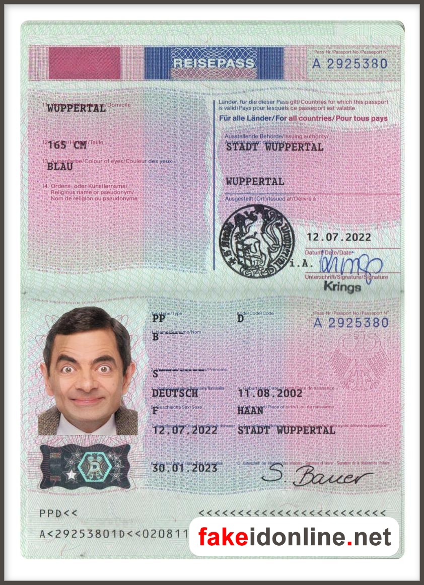 Germany Passport PSD Template